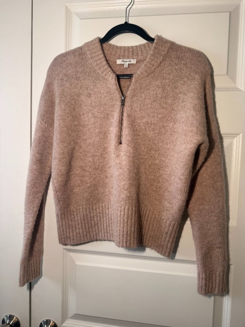 Madewell Quarter-Zip Sweater Wool Alpaca Blend | XXS